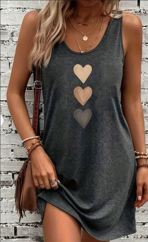 Heart Print Zarusova Everyday Tank Dress