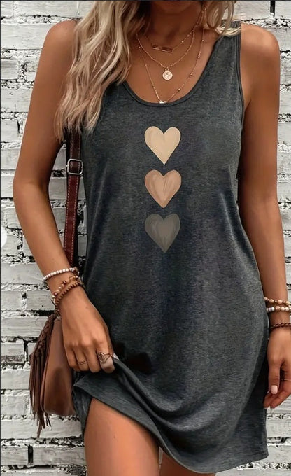 Heart Print Zarusova Everyday Tank Dress
