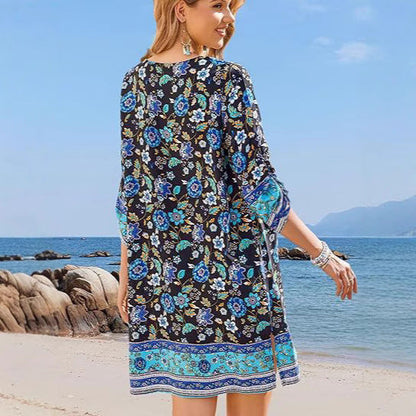 Minišaty Zarusova s květinovým vzorem a střapci v boho stylu
