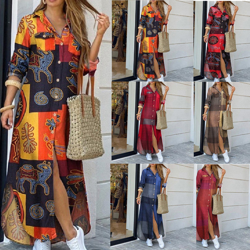Vibrant Print Zarusova Shirt Dress