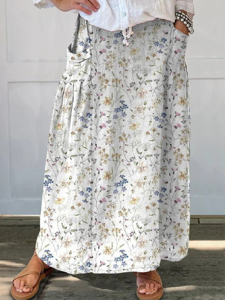 Retro květinová sukně Zarusova Everyday s kapsami