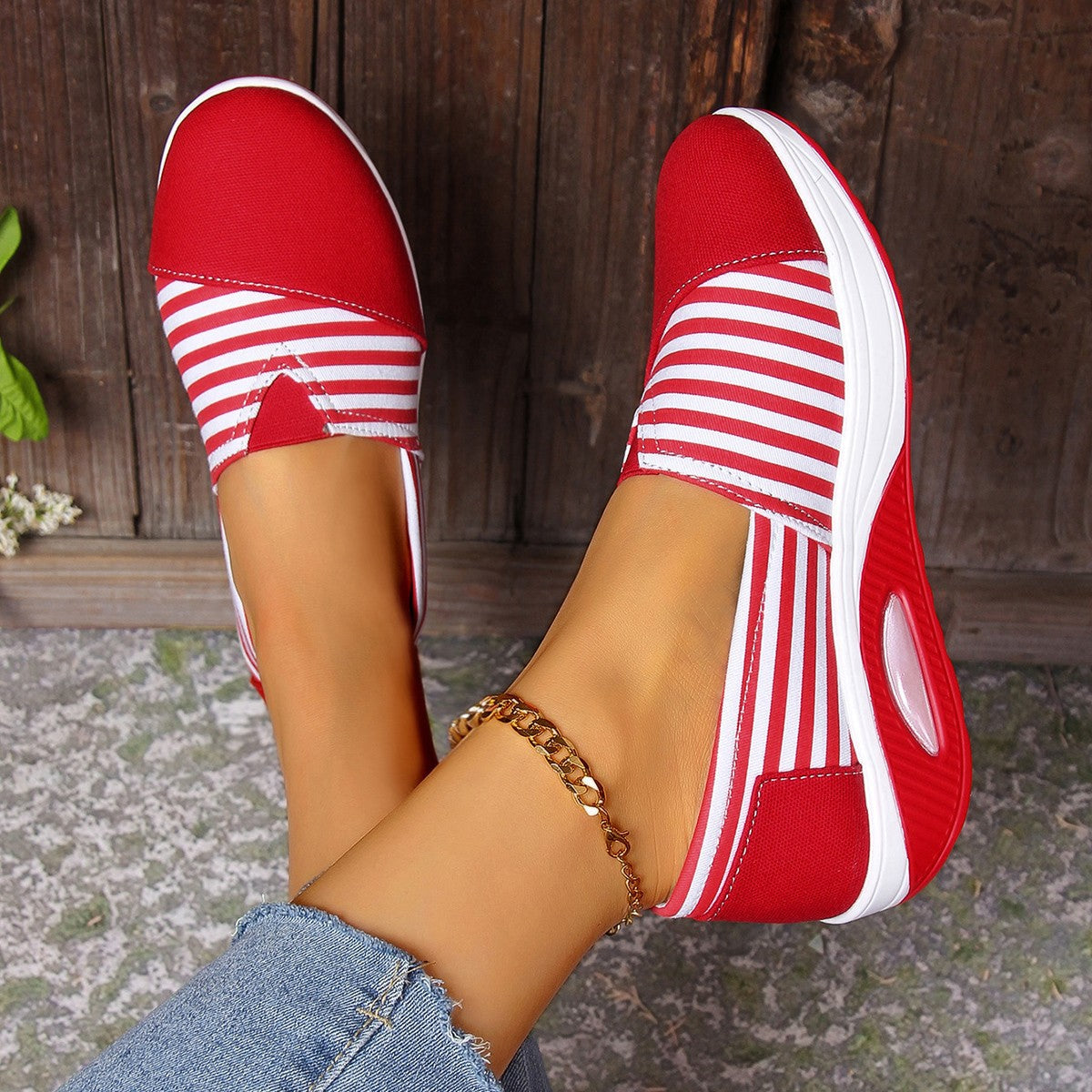 Striped Lightweight Slip-On Zarusova Women's Shoes