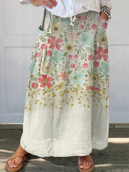 Retro květinová sukně Zarusova Everyday s kapsami