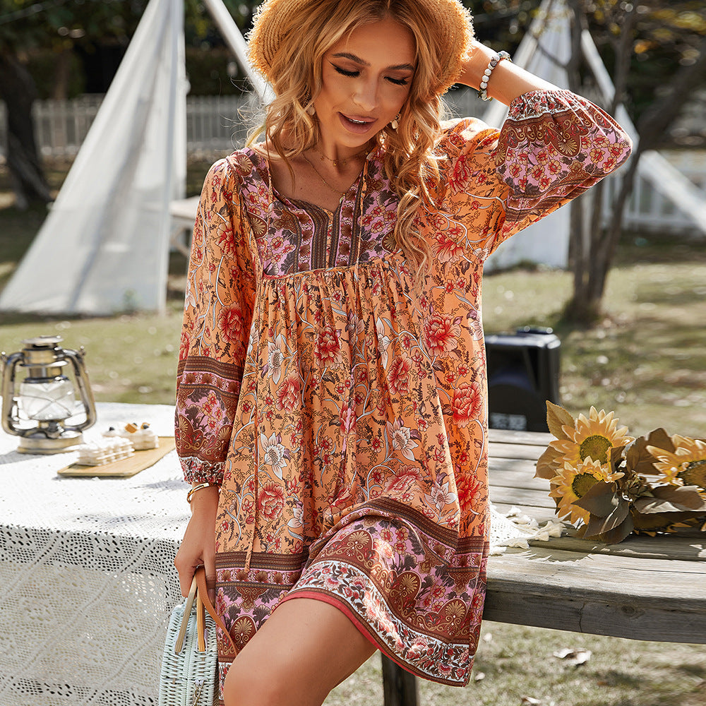 Letní šaty Zarusova s květinovým vzorem v boho stylu