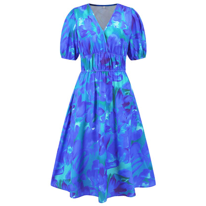 Boho šaty s květinovým výstřihem do V od Zarusova