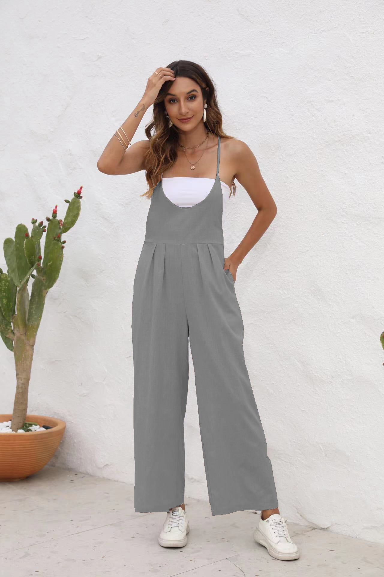 Elegantní ležérní overal Zarusova ze směsi lnu