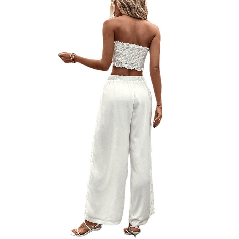 Volánkový bílý set Zarusova Outfit inspirovaný Pinterestem
