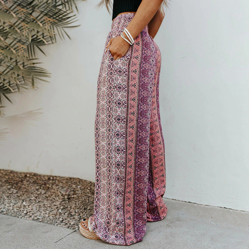Boho potiskem široké kalhoty od Zarusova