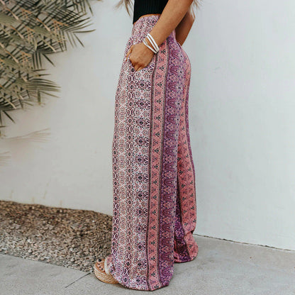 Boho potiskem široké kalhoty od Zarusova