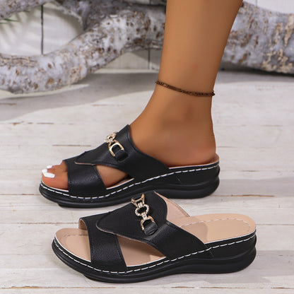 Elegantní klínové sandály Zarusova Plus Size Comfort