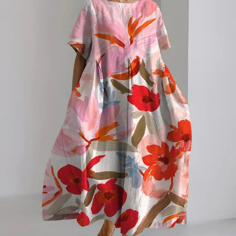 Artful Floral Zarusova Summer Midi Dress