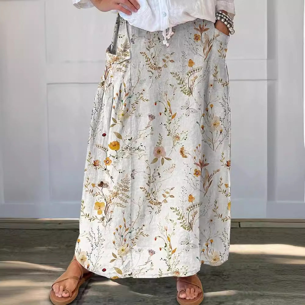 Retro Floral Zarusova Everyday Pocket Skirt