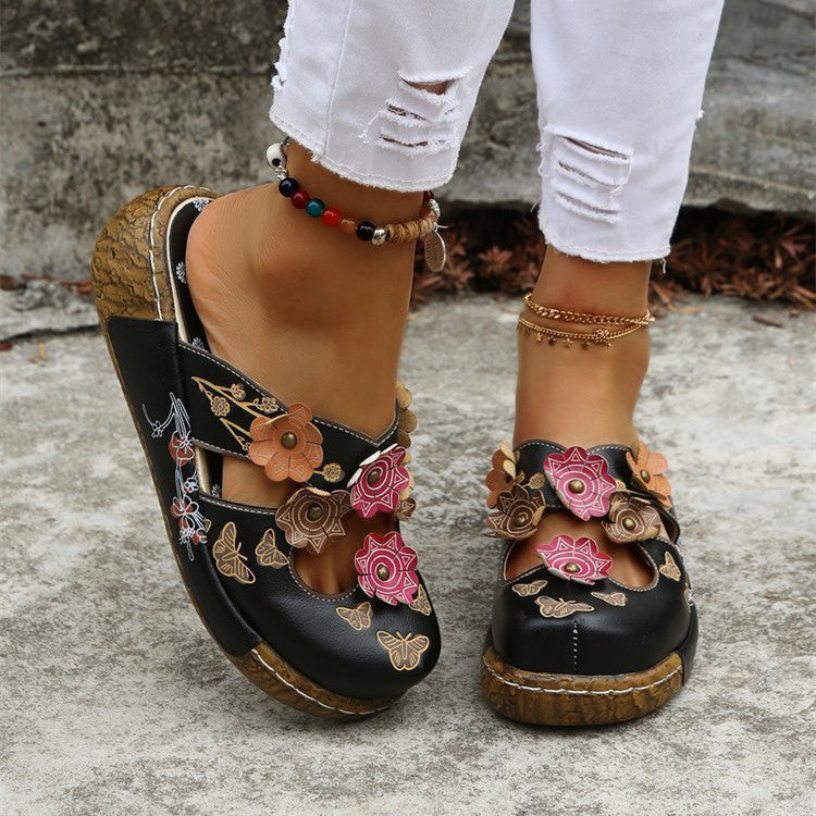 Boho Floral Zarusova Round Toe Sandals