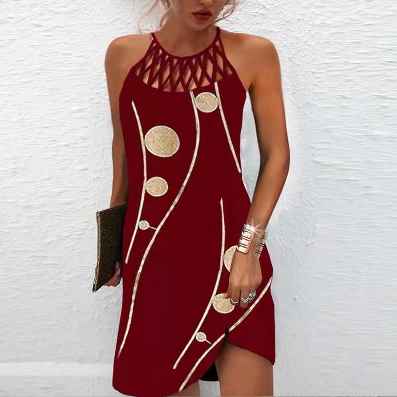 Elegantní potiskované šaty s výstřihem do V od Zarusova