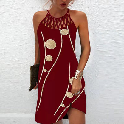 Elegantní potiskované šaty s výstřihem do V od Zarusova
