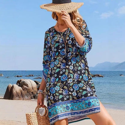 Minišaty Zarusova s květinovým vzorem a střapci v boho stylu