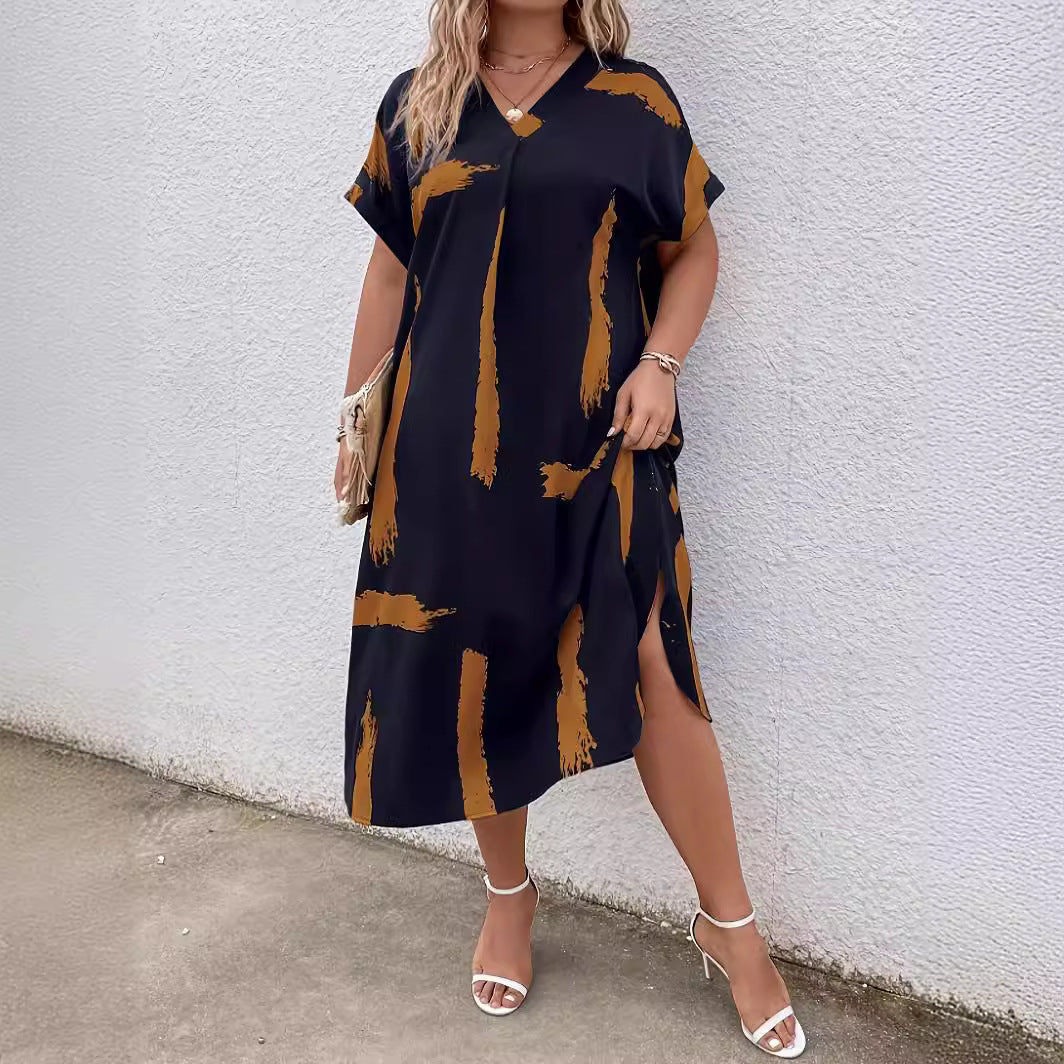 Maxi šaty Zarusova Dolman s moderním geometrickým vzorem