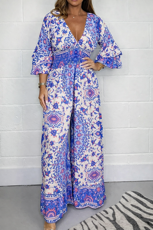 Overal Zarusova Plus Size s potiskem v boho stylu