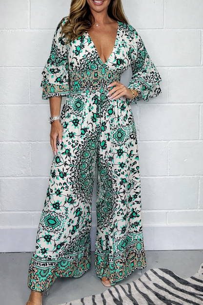 Overal Zarusova Plus Size s potiskem v boho stylu