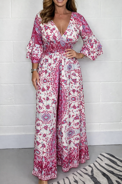 Overal Zarusova Plus Size s potiskem v boho stylu