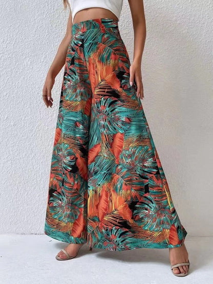 Elegantní květované kalhoty s širokými nohavicemi od Zarusova