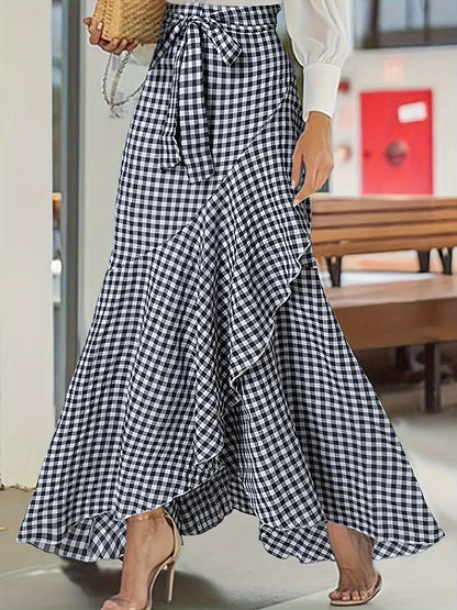 Kostkovaná volánová maxi sukně od Zarusova