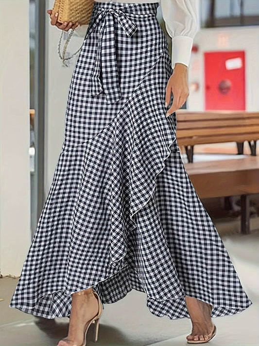 Kostkovaná volánová maxi sukně od Zarusova