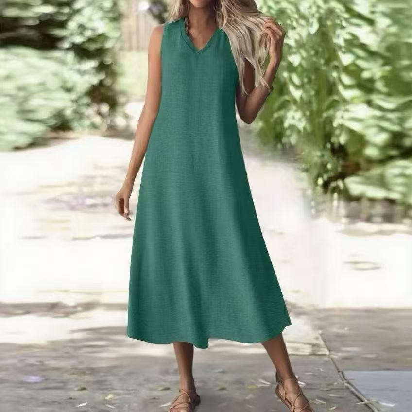 Elegantní konopné šaty bez rukávů od Zarusova