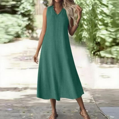 Elegantní konopné šaty bez rukávů od Zarusova