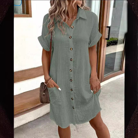 Elegantní košilové šaty s krátkým rukávem od Zarusova