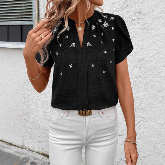 Elegantní potištěná halenka s ramínky Zarusova