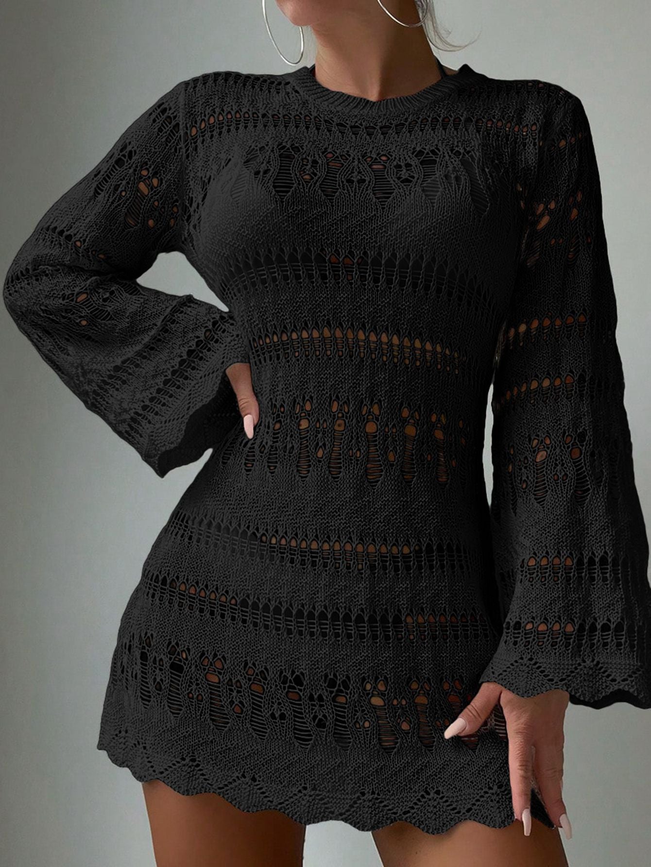 Elegantní háčkovaný plážový přehoz do bikin Zarusova