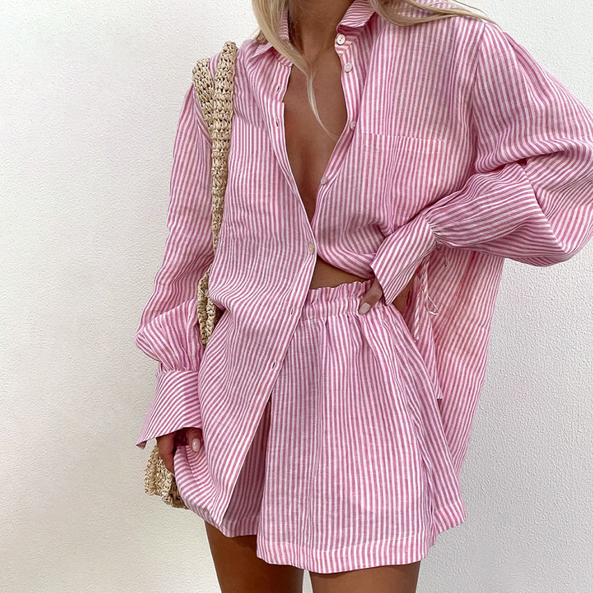Pruhovaná bavlněná souprava Zarusova Outfit inspirovaný Pinterestem