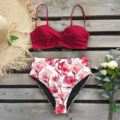 Bikiny s vysokým pasem a květinovým vzorem od Zarusova