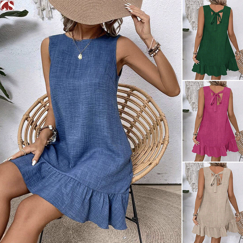 Ruffle Sleeveless Summer Dress by Zarusova