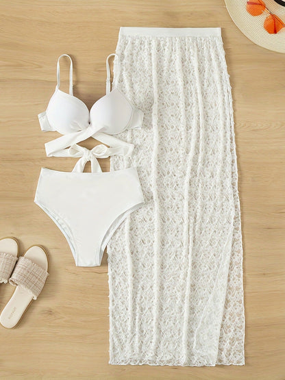Elegantní bikinový set Zarusova s nabíraným výstřihem