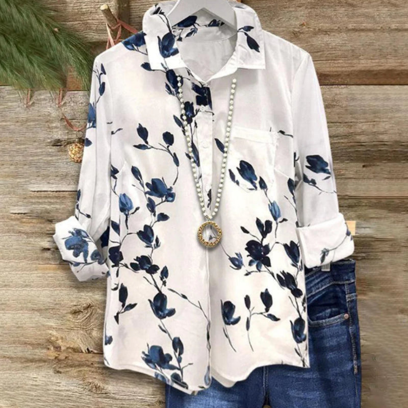 Floral Print Zarusova Long Sleeve Blouse