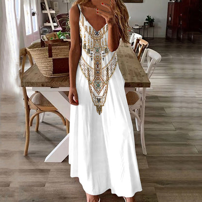 Letní maxi šaty Zarusova s potiskem v boho stylu