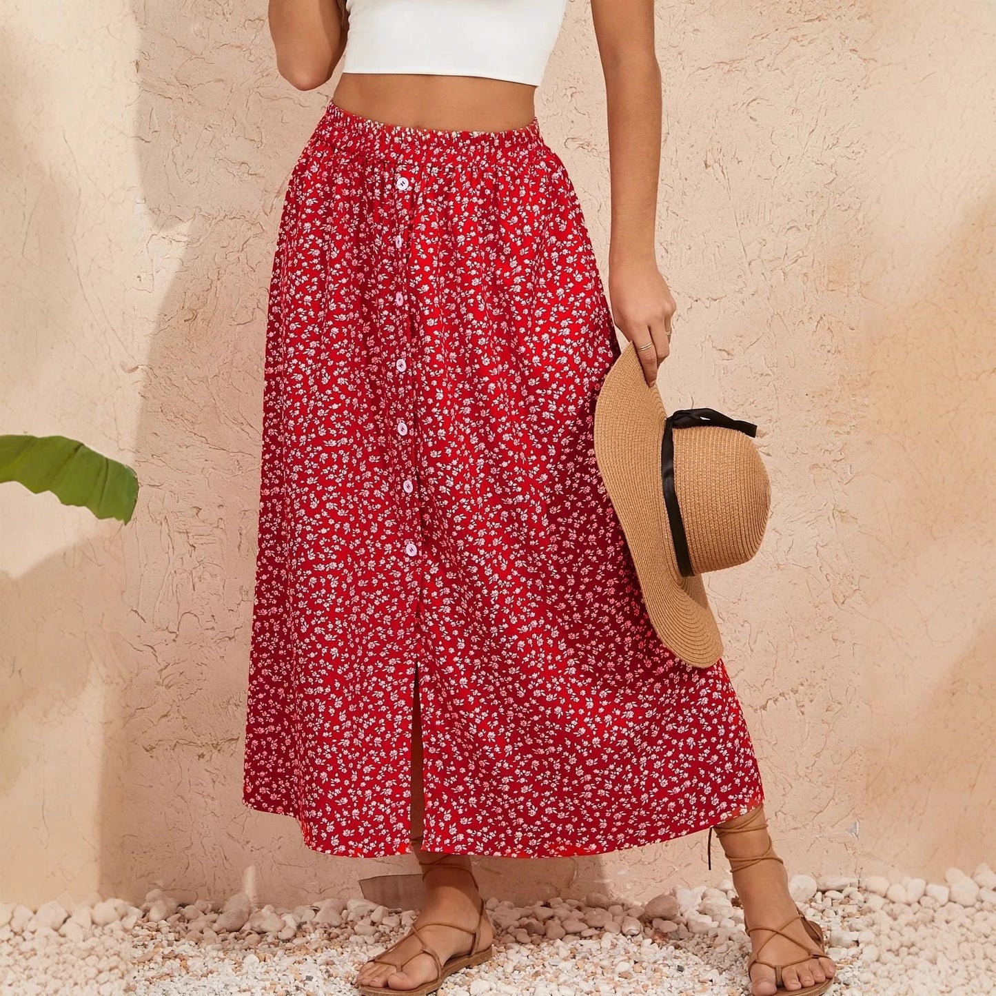 Pastoral Floral A-Line Skirt by Zarusova
