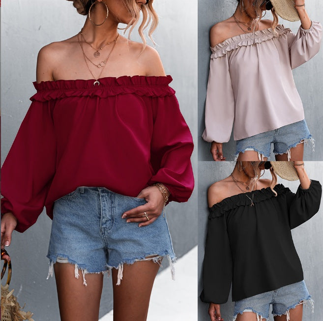Chic Off-Shoulder Lantern Sleeve Top Zarusova