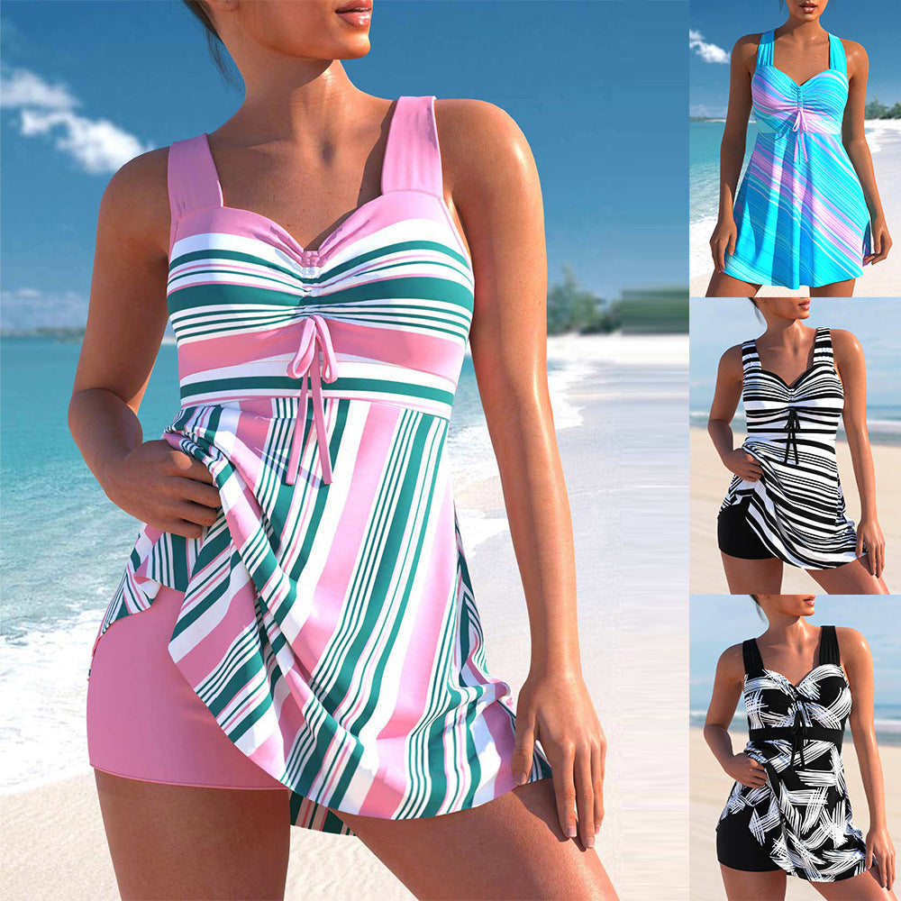 Striped High Waist Bikini Set by Zarusova