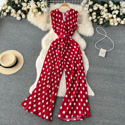 Elegantní puntíkovaný šifonový overal od Zarusova