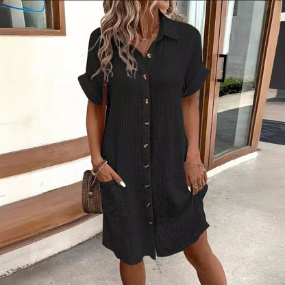 Elegantní košilové šaty s krátkým rukávem od Zarusova