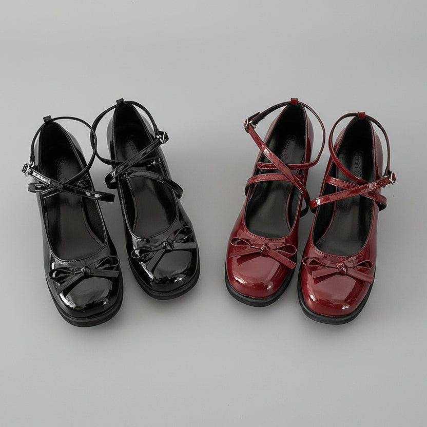 Chic Mary Jane Bow Heels by Zarusova