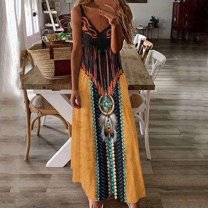 Letní maxi šaty Zarusova s potiskem v boho stylu