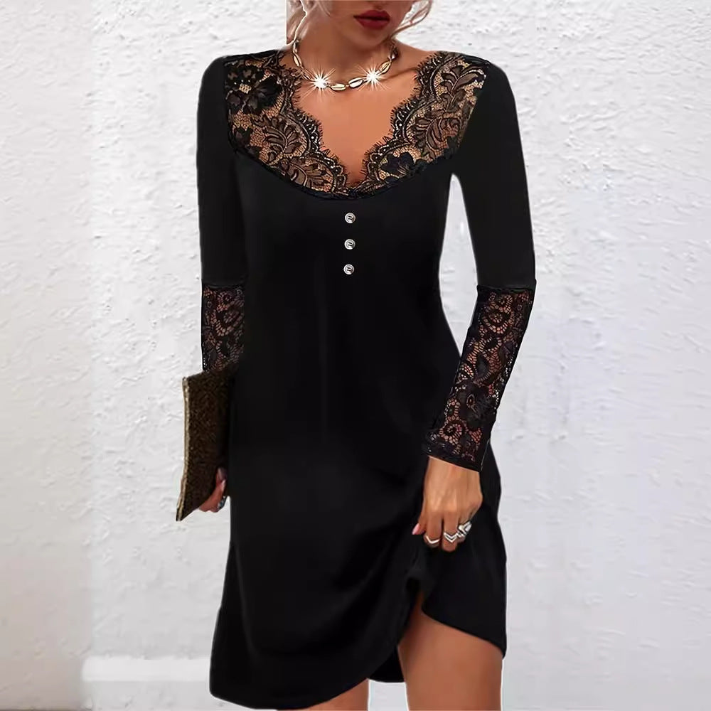 Elegantní krajkové šaty s výstřihem do V od Zarusova