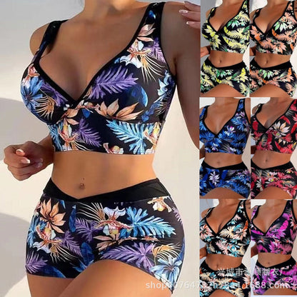 Vibrant Printed Boxer Bikini by Zarusova