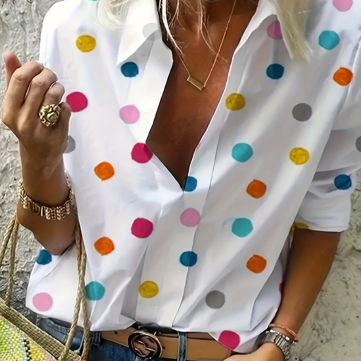 Playful Polka Dot Zarusova Everyday Blouse