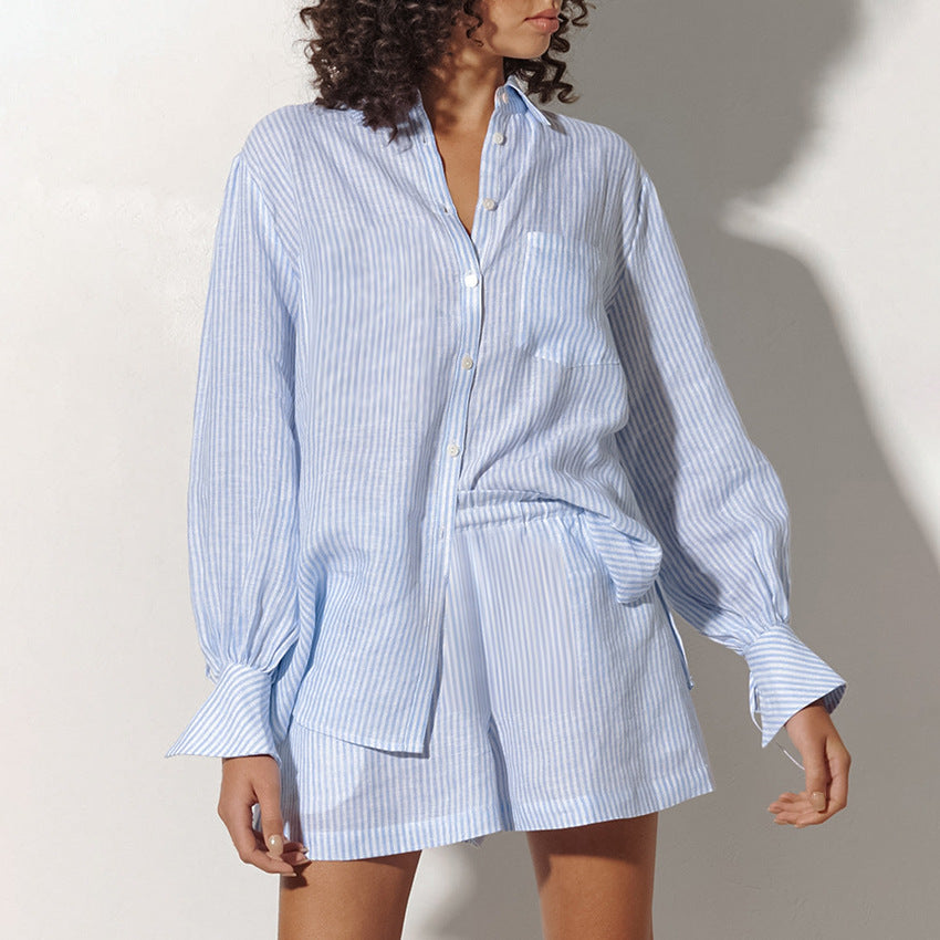 Pruhovaná bavlněná souprava Zarusova Outfit inspirovaný Pinterestem
