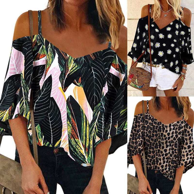 Chic Printed Chiffon Blouse Zarusova